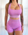 Acid Wash Sports Bra (Rosy Pink)