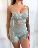 Seamless Zebra Sports Bra (Light Sage)