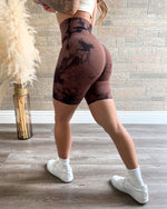 Soft Tie Dye Active Shorts (Mocha)