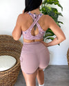 Sadie Cargo Shorts (Light Mauve)