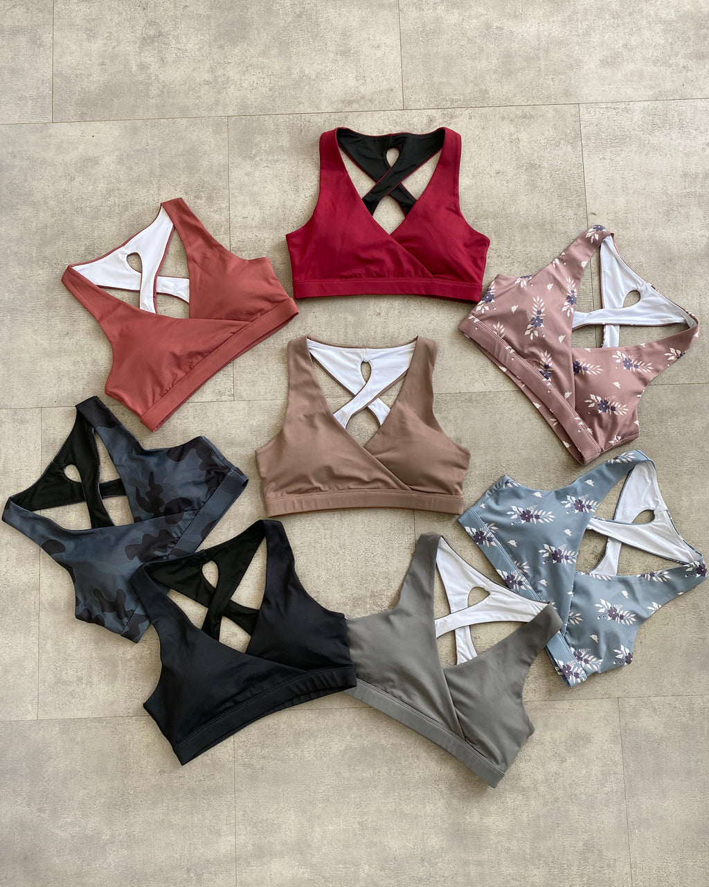 Sadie Floral Sports Top (Light Mauve)