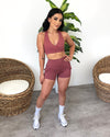 Sadie Cargo Shorts (Rosy Mauve)