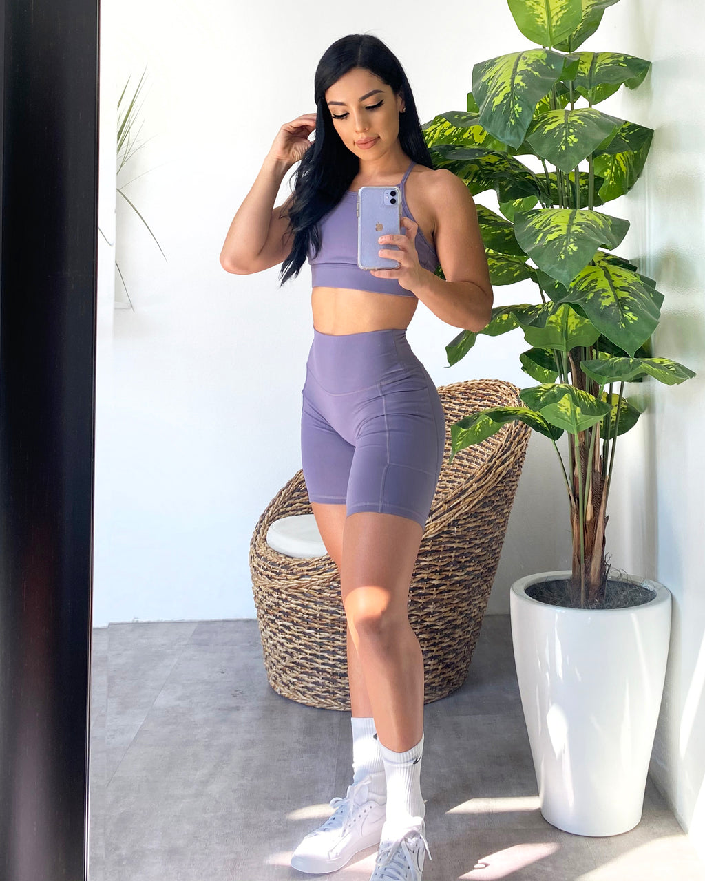Serene Soft Pocket Shorts (Lavender)